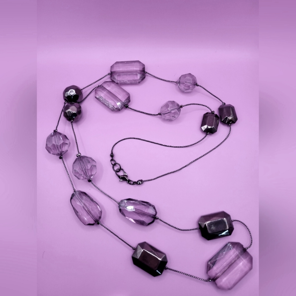 Purple chunky beaded jewelry set